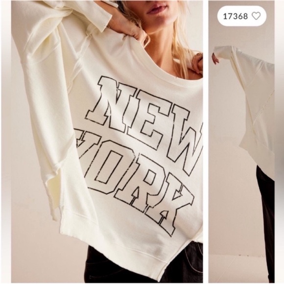 NWOT Free People / We The Free Graphic Camden Sweatshirt - New York - S - Picture 2 of 5